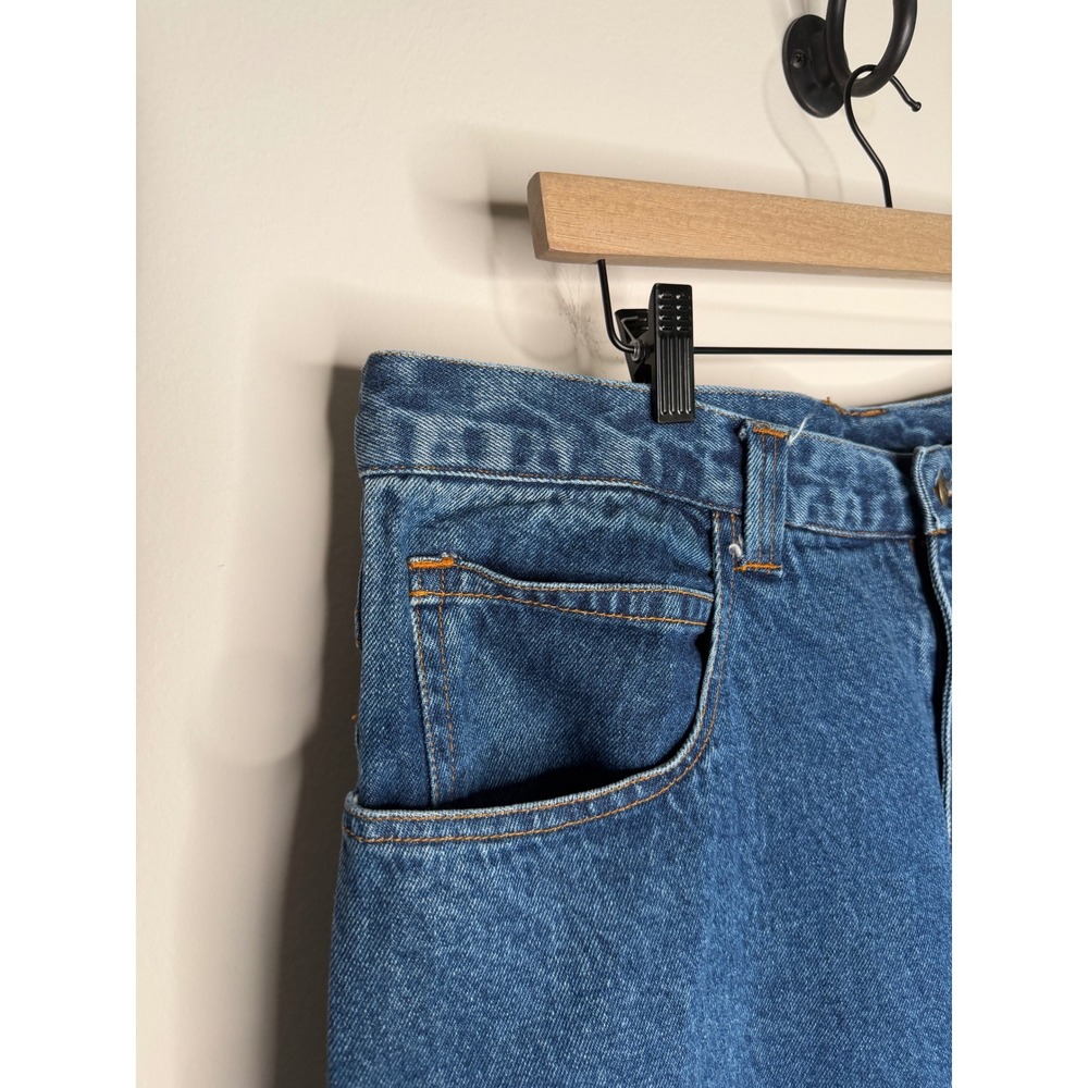 Vintage 90s Nike Air Embroidered Logo Carpenter Jeans Hip Hop 38 Denim Baggy - Picture 6 of 12